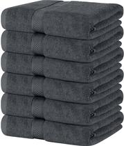 Conjunto de toalhas de banho Utopia Towels, pacote com 6, 100% algodão fiado em anel, cinza Conjunto de toalhas de banho Utopia Towels, pacote com 6, 100% algodão fiado em anel, cinza