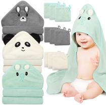 Conjunto de toalhas de bebê Sublaga, 12 peças com capuz macio e panos Conjunto de toalhas de bebê Sublaga, 12 peças com capuz macio e panos