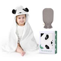 Conjunto de toalhas de bebê UKMOT 71x71 cm Panda com capuz de bambu