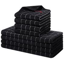 Conjunto de toalhas de cozinha e panos de prato Homaxy Cotton, pacote com 8 Conjunto de toalhas de cozinha e panos de prato Homaxy Cotton, pacote com 8