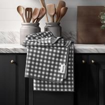Conjunto de toalhas de cozinha RECYCO Waffle Quick Dry Microfiber x2 Grey Conjunto de toalhas de cozinha RECYCO Waffle Quick Dry Microfiber x2 Grey