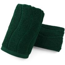 Conjunto de toalhas de mão Jacquotha Forest Green 100% algodão x2