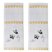 Conjunto de toalhas de mão SKL Home Dancing Butterflies, 2 peças, branco
