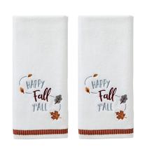 Conjunto de toalhas de mão SKL Home Harvest Happy Fall Y'all White, 2 unidades