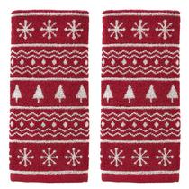 Conjunto de toalhas de mão SKL Home Winter/Christmas Fair Isle Red, 2 unidades