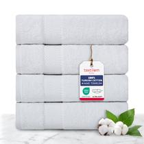 Conjunto de toalhas de mão TEXTILOM 100% algodão turco, 4 peças, branco