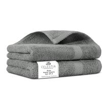 Conjunto de toalhas de mão Villa Celestia 100% algodão (40 x 70 cm) cinza x2 Conjunto de toalhas de mão Villa Celestia 100% algodão (40 x 70 cm) cinza x2