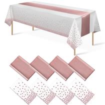 Conjunto de toalhas de mesa e corredores de mesa MASHAN branco/ouro rosa