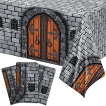 Conjunto de toalhas de mesa Remerry Medieval de 3 peças 274x137cm à prova d'água