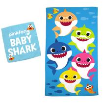 Conjunto de toalhas Franco Baby Shark para banheira/piscina/praia 100% algodão