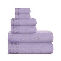 Conjunto de toalhas GLAMBURG 100% algodão ultramacio, pacote com 6 unidades, roxo