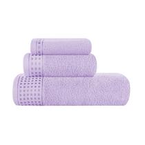 Conjunto de toalhas GLAMBURG, algodão ultramacio, lavável à mão, roxo