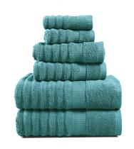 Conjunto de toalhas LANE LINEN Large Bath 100% algodão (conjunto de 6 peças) azul-petróleo Conjunto de toalhas LANE LINEN Large Bath 100% algodão (conjunto de 6 peças) azul-petróleo