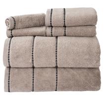 Conjunto de toalhas Lavish Home 525GSM 100% algodão 6 peças taupe