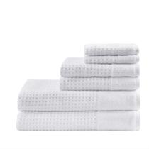 Conjunto de toalhas Madison Park Spa Waffle 100% algodão 6 peças brancas
