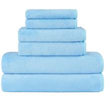 Conjunto de toalhas Orighty Soft Lightweight Microfiber, 6 peças, azul