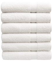 Conjunto de toalhas Pleasant Home Bath 100% algodão 515 GSM, pacote com 6 unidades, branco