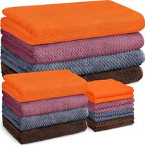 Conjunto de toalhas Preboun, 12 peças de toalhas de banho e panos de microfibra Conjunto de toalhas Preboun, 12 peças de toalhas de banho e panos de microfibra