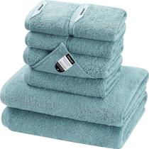 Conjunto de toalhas SEMAXE 100% algodão com presilhas suspensas, 8 peças, azul