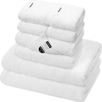 Conjunto de toalhas SEMAXE White 100% algodão, 8 peças com presilhas suspensas
