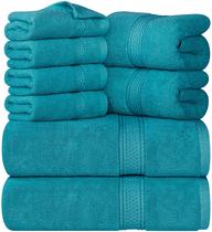 Conjunto de toalhas Utopia Towels 8 peças 600 g/m2 100% algodão azul-petróleo Conjunto de toalhas Utopia Towels 8 peças 600 g/m2 100% algodão azul-petróleo