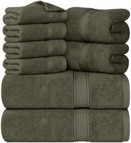 Conjunto de toalhas Utopia Towels 8 peças 600 g/m2 100% algodão Dusty Olive