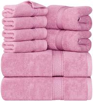 Conjunto de Toalhas Utopia Towels Majestic Plush 8 Peças Rosa