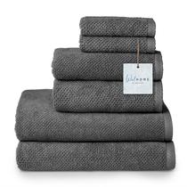 Conjunto de toalhas Welhome Franklin 100% algodão, pipoca texturizada, 6 peças