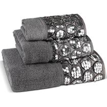 Conjunto de toalhas Zahari Home Sinatra, toalha de banho de 3 peças, prata Conjunto de toalhas Zahari Home Sinatra, toalha de banho de 3 peças, prata