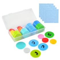 Conjunto de tokens de jogo Dry Erase Tokens com caixa de armazenamento de 100 unidades Conjunto de tokens de jogo Dry Erase Tokens com caixa de armazenamento de 100 unidades