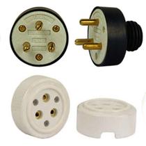 Conjunto de Tomada + Plug Macho 3x30a Polarizada Porcelana