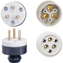 Conjunto de Tomada + Plug Macho Polarizada 3x30a Porcelana