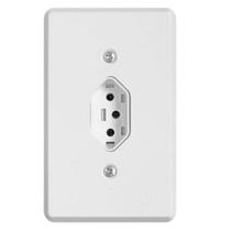 Conjunto De Tomada Vertical Para Placa 4x2 20 Amperes 250 Volts Linha Ilumi Slim Branco Ref40203046