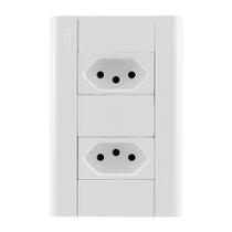 Conjunto de Tomadas 2P+T 10A 250V Modulare 1433 com Placa Distanciada Fame Brasil
