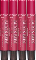Conjunto de tonalidades labiais Burt's Bees Shimmer Rhubarb Lip Balm, pacote com 4