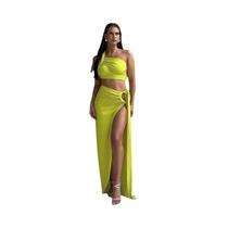 Conjunto De Top De Verão Feminino E Saia Longa Dulzura 2024 Para Festa, Clube E Férias