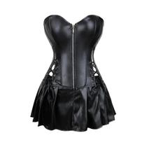 Conjunto De Top E Saia De Corset De material sintético Punk Gótico Feminino Sexy Para Clubwear Burlesco Conjunto De Top E Saia De Corset De material sintético Punk Gótico Feminino Sexy Para Clubwear Burlesco