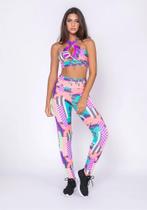 Conjunto de top sem bojo e calça legging