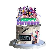 Conjunto De Topper De Bolo De Aniversário K-pop Anime Demon Hunters Para Meninas, Decoração De