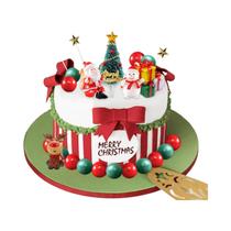 Conjunto De Topper De Bolo De Natal 22 Peças Papai Noel Boneco De Neve Árvore Caixa De Presente