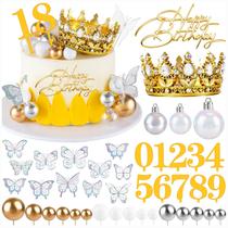Conjunto de Topper de Bolo PCTCSHQ 43 Peças - Coroa de Aniversário Conjunto de Topper de Bolo PCTCSHQ 43 Peças - Coroa de Aniversário