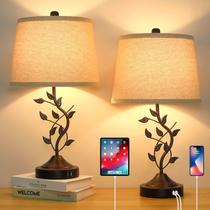Conjunto de toque regulável de 3 vias Lamp BrightHome com portas USB Conjunto de toque regulável de 3 vias Lamp BrightHome com portas USB