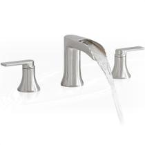 Conjunto de torneiras de banheira HOIGY Brushed Nickel Waterfall 3 Hole Deck