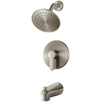Conjunto de torneiras de banheira WRISIN Brushed Nickel com chuveiro de 15 cm