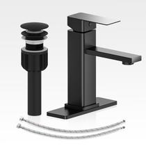 Conjunto de torneiras de banheiro Casavilla BF1001B com dreno pop-up preto