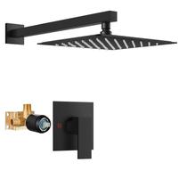 Conjunto de torneiras de chuveiro Airuida Bathroom Rain SUS304 Matte Black
