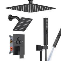 Conjunto de torneiras de chuveiro EMBATHER Matte Black Dual Shower Heads 25 cm Conjunto de torneiras de chuveiro EMBATHER Matte Black Dual Shower Heads 25 cm