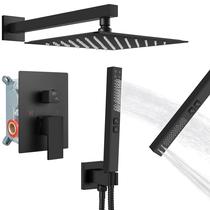 Conjunto de torneiras de chuveiro GBBNE Rainfall com pulverizador portátil preto fosco