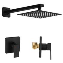 Conjunto de torneiras de chuveiro Heable Matte Black com chuveiro de chuva de 20 cm