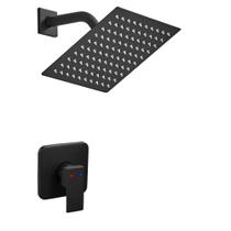 Conjunto de torneiras de chuveiro JingGang Matte Black Rain Shower 20cm Conjunto de torneiras de chuveiro JingGang Matte Black Rain Shower 20cm